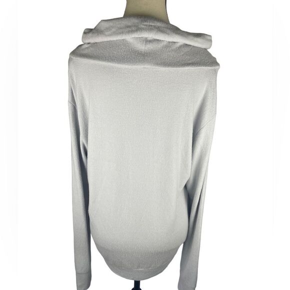 Nordstrom Women Gray Funnel Neck Drawstring Long Sleeve Modal Blend Pullover : M - Picture 6 of 9